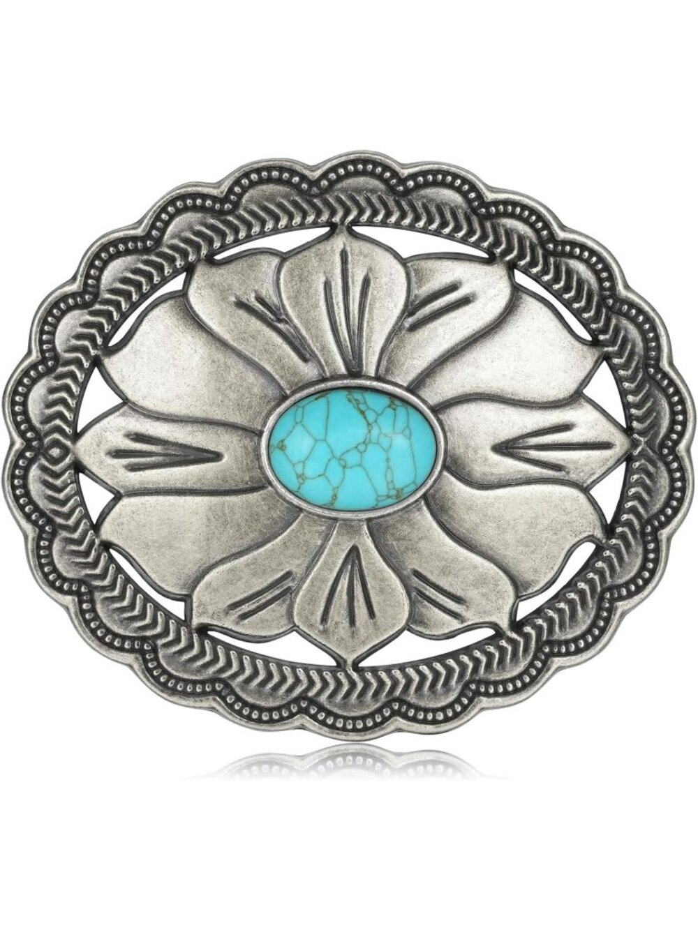 Unisex 7# Grey Vintage Cowboy Rodeo Turquoise Belt Buckle Western